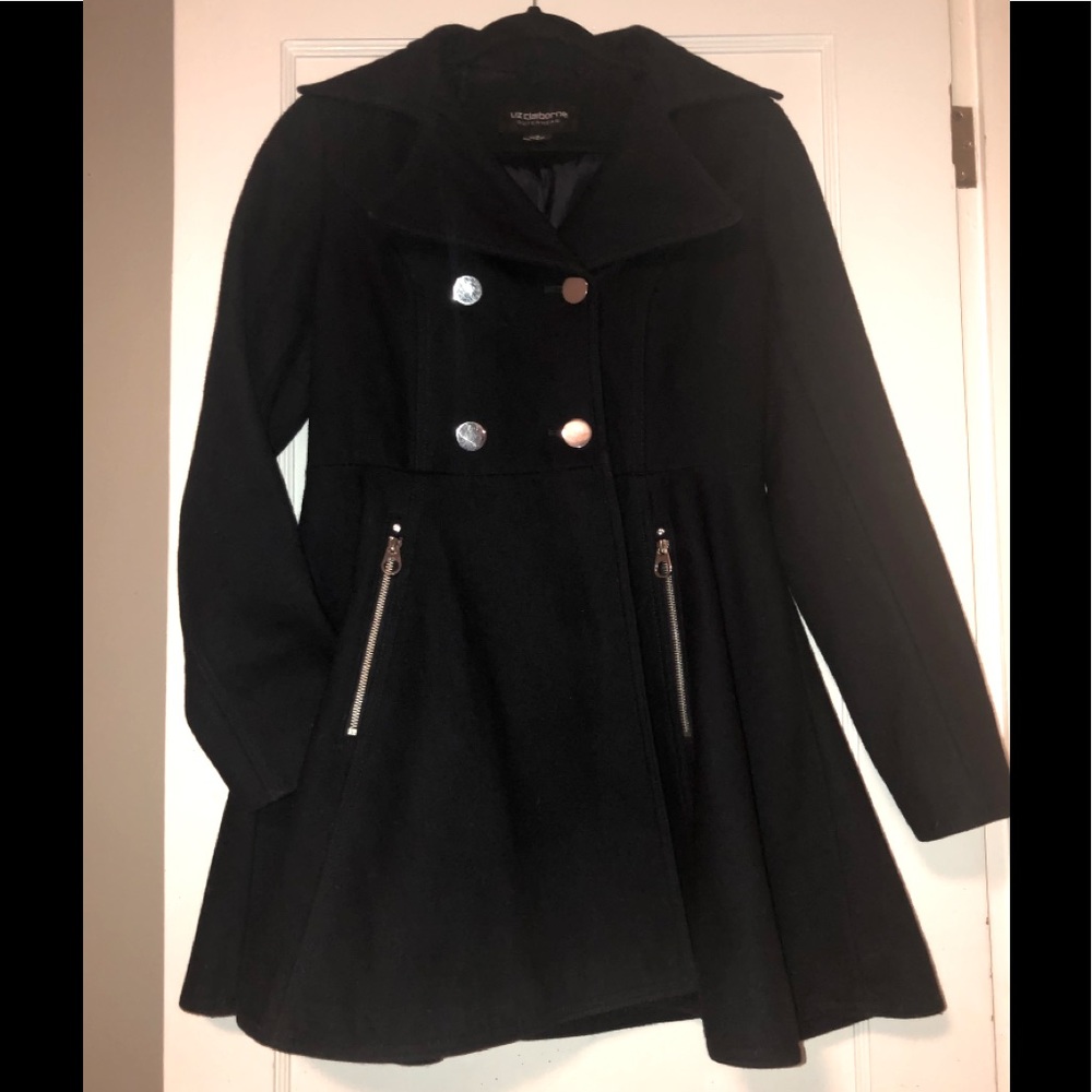 Navy Fit and Flare Peacoat